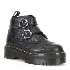 Devon flower buckle leather platform boots